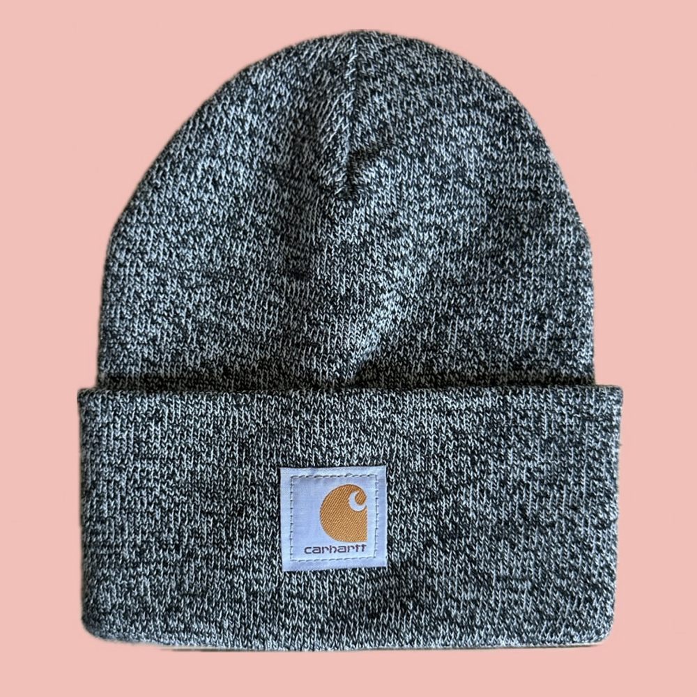 Carhartt Grey Knit Beanie A18 Logo Patch OS New Without Tags